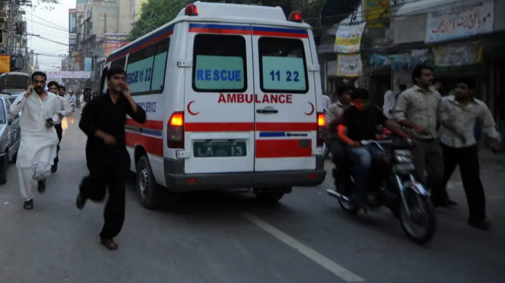 Una ambulancia pakistaní.