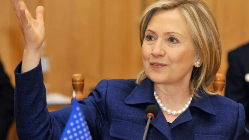 Hillary Clinton durante su visita a Kiev