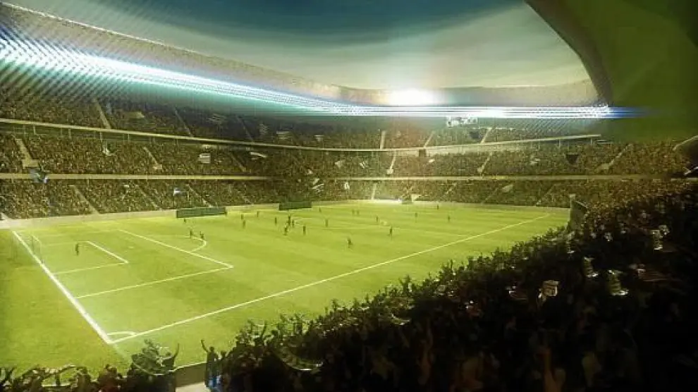 Recreación virtual del interior del futuro estadio de San José.