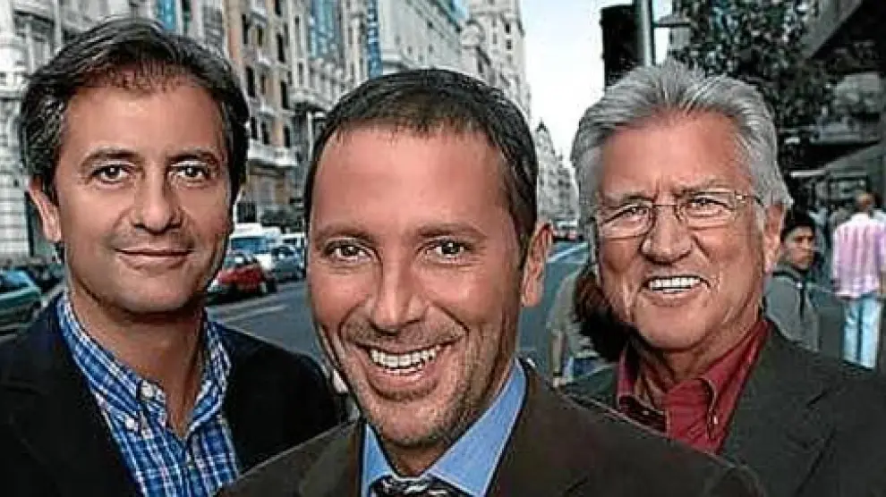 Manolo Lama, Paco González y Pepe Domingo Castaño, cuando eran compañeros en la Cadena SER.