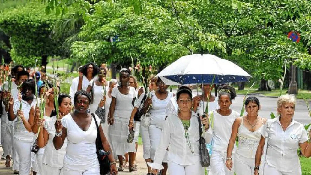 Marcha de las Damas de Blanco por las calles de La Habana