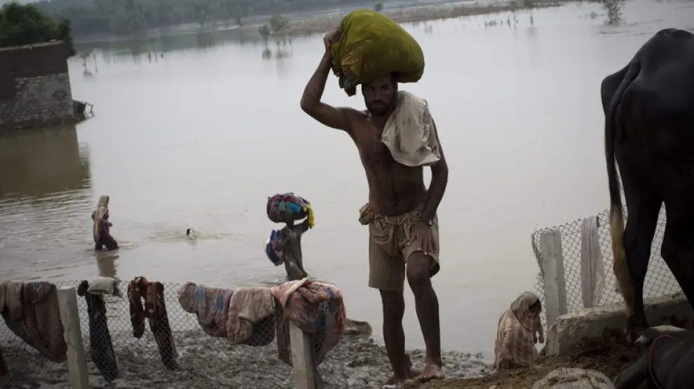 Afectados por las  lluvias monzónicas en Pakistán