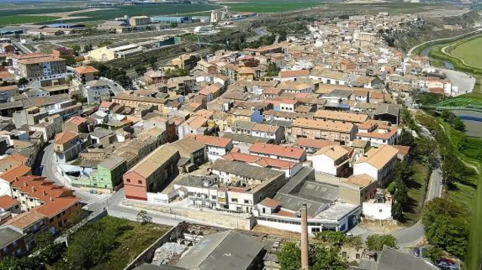 Vista áerea general del municipio de Gallur.