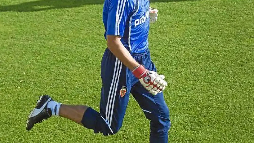 Leo Franco, durante un entrenamiento en la Ciudad Deportiva.