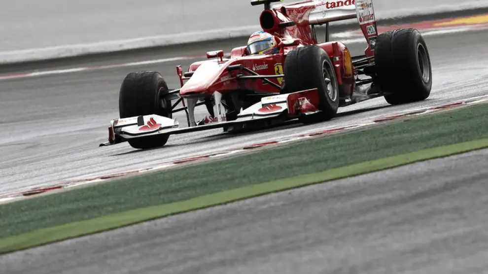 Alonso durante la carrera.
