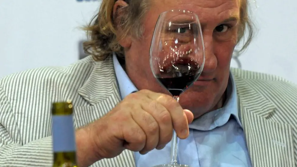 Depardieu, durante un acto promocional de vino
