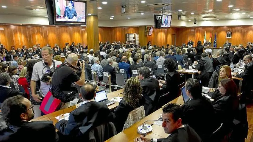 Vista de la sección primera de la Audiencia Provincial de Málaga donde comenzó ayer el juicio por el caso Malaya.