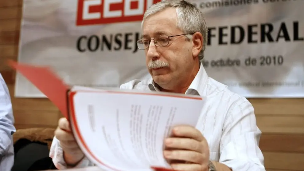 Fernández Toxo durante la reunión del Consejo Confederal de CC. OO.