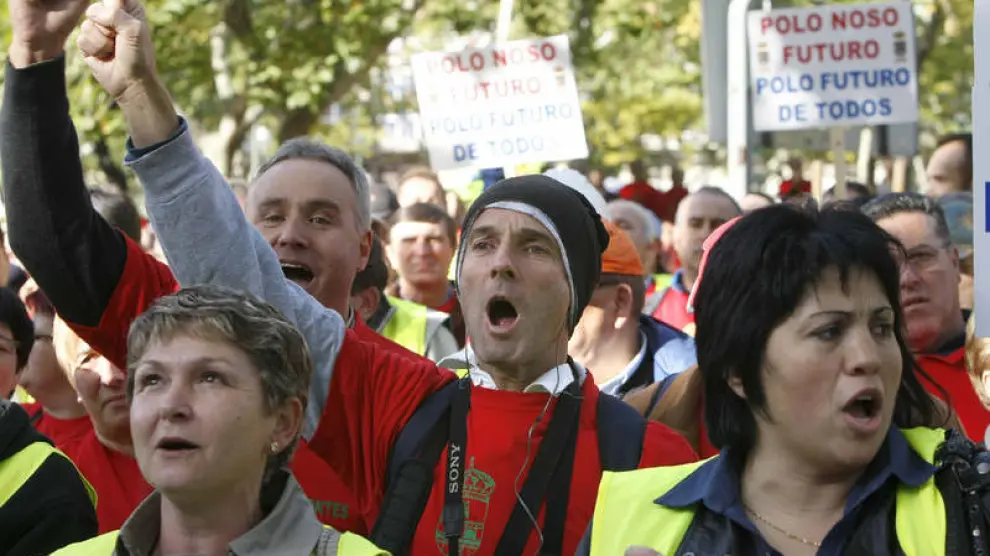 Manifestación ante el Ministerio de Industria contra el decreto de apoyo al carbón español