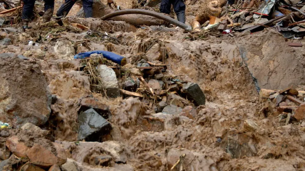 Corrimiento de tierras en Costa Rica a causa de la lluvia