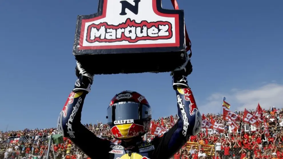 Marc Márquez celebra su campeonato