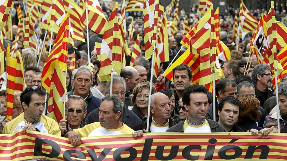 Imagen de la concentración del pasado domingo en la plaza del Pilar de Zaragoza