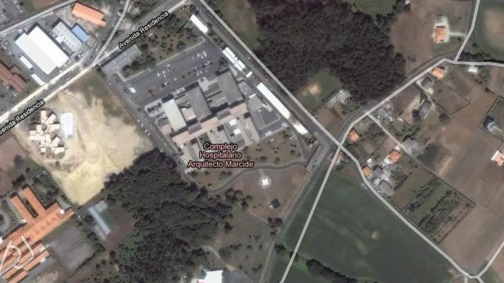 Imagen via satélite del Hospital de Ferrol Arquitecto Marcide