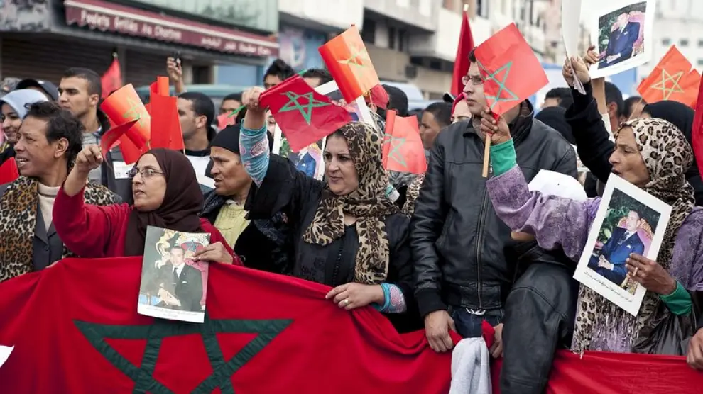 Manifestación en Casablanca contra el Partido Popular.