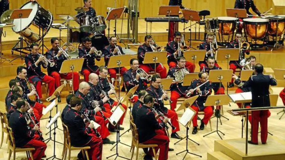 Músicos de la Academia General Militar, en una imagen de archivo tomada en el Auditorio.
