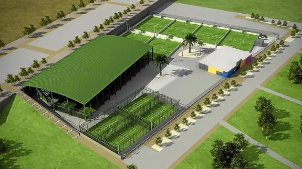 Recreación de las futuras instalaciones deportivas del parque del Agua.