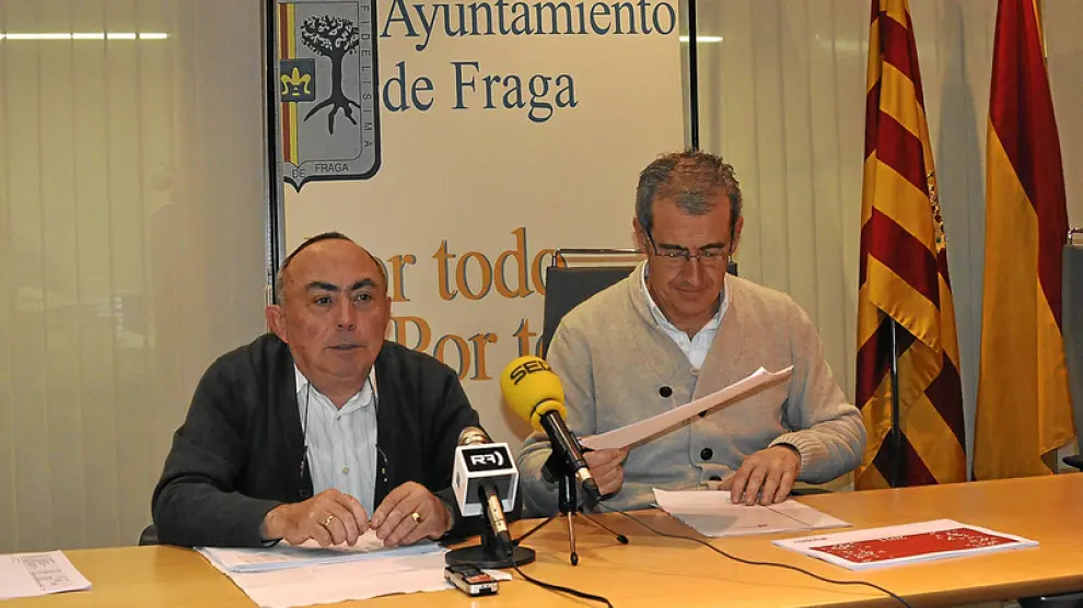 Antonio Martí (izquierda) y José Luis Moret, en la  presentación del borrador de presupuestos.