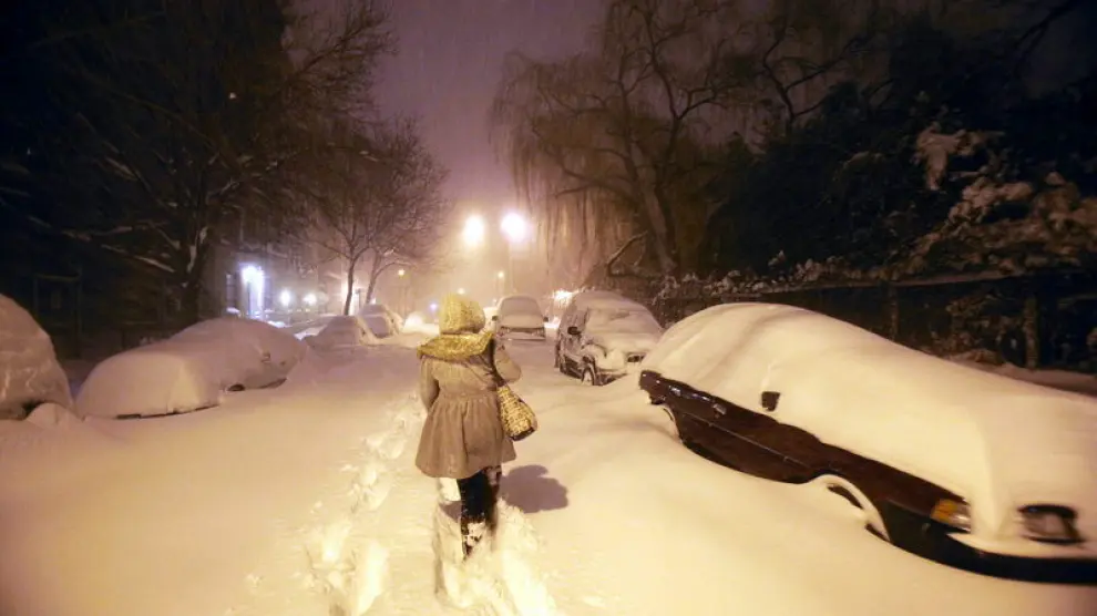 Intensa nevada en las calles de Nueva York