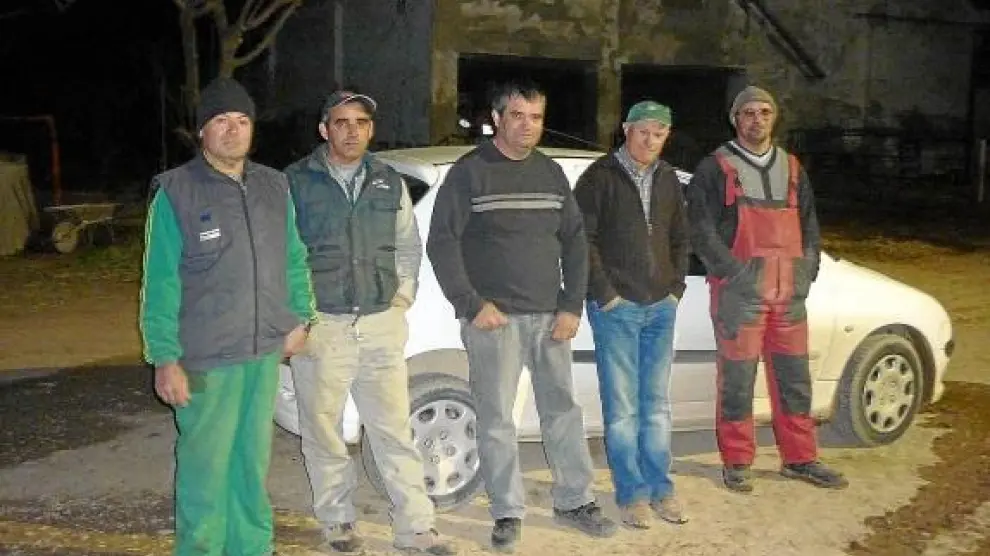 Uno de los grupos de agricultores que participará en las patrullas rurales nocturnas.