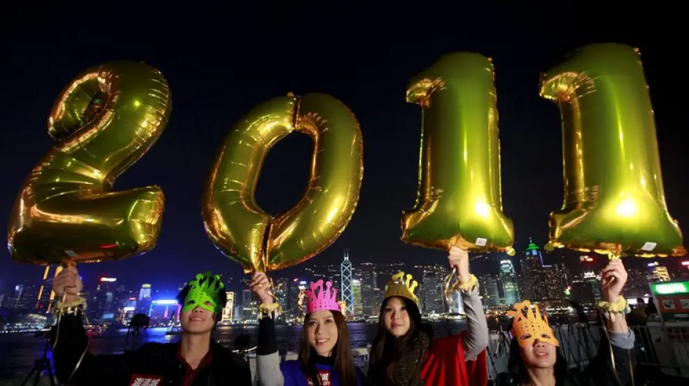 Celebración del nuevo año en Hong Kong.