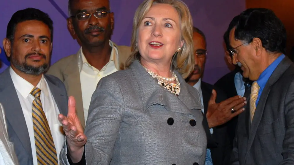 Hillary Clinton durante su visita.