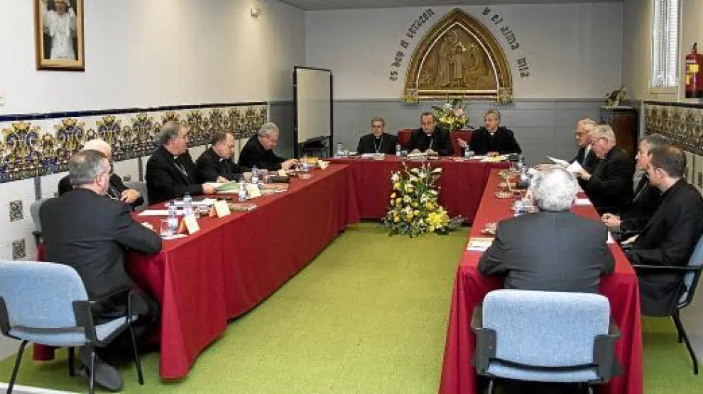 Un momento de la reunión de los obispos catalanes celebrada esta semana.