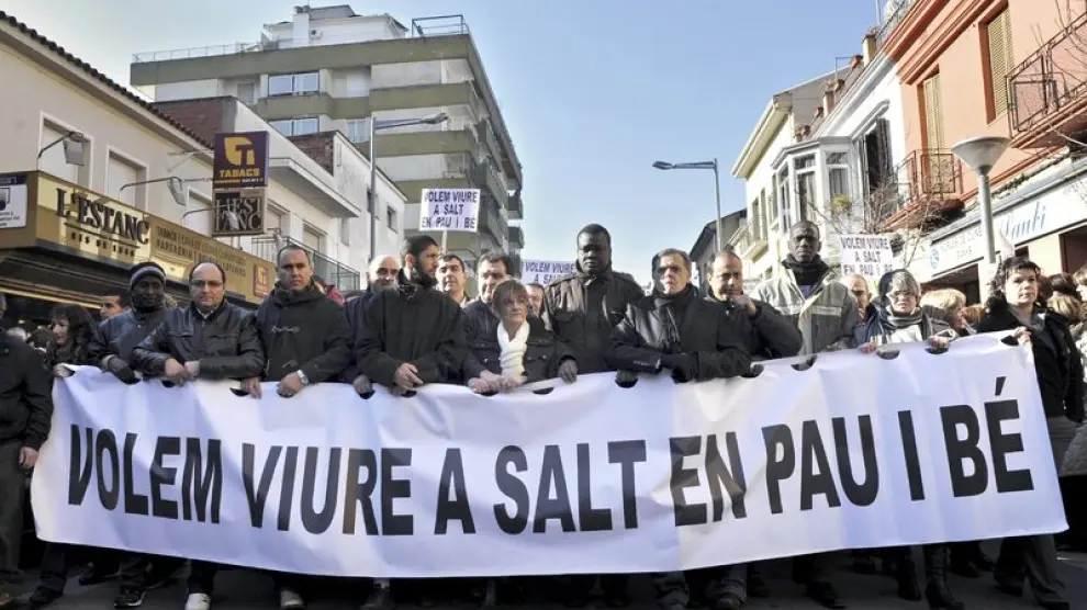 Momento de la manifestación en Salt