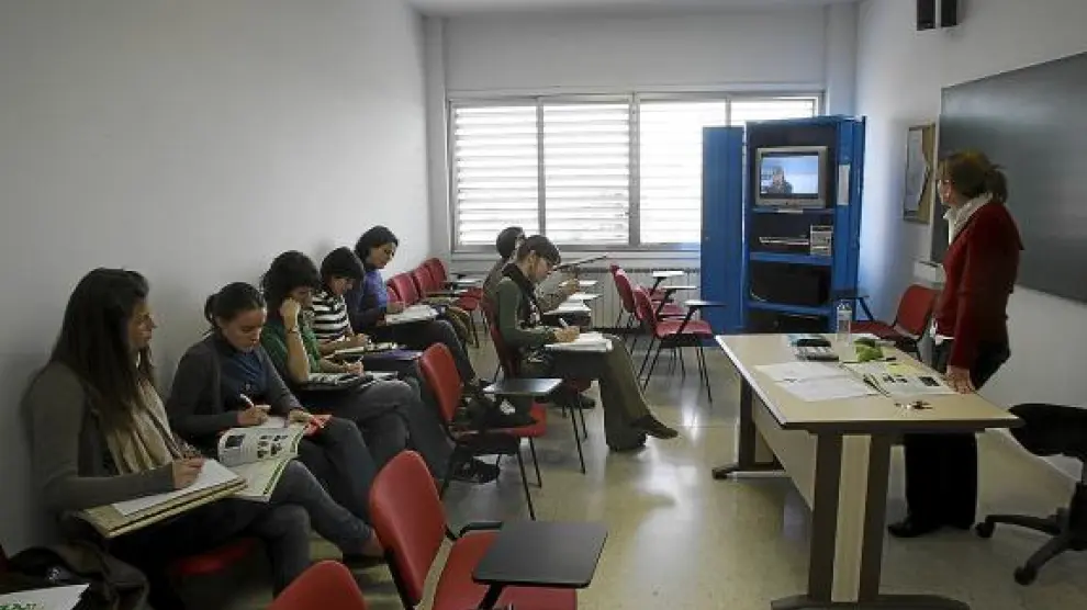 Un grupo de alumnos durante una clase en el Centro Universitario de Lenguas Modernas.