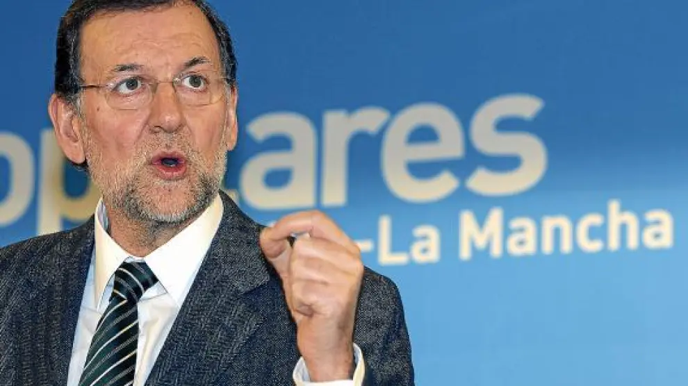Mariano Rajoy, ayer en un acto del PP en la localidad conquense de Daimiel.