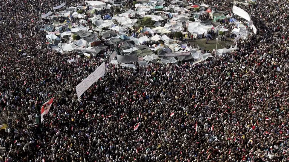 Vista aérea de la plaza Tahrir
