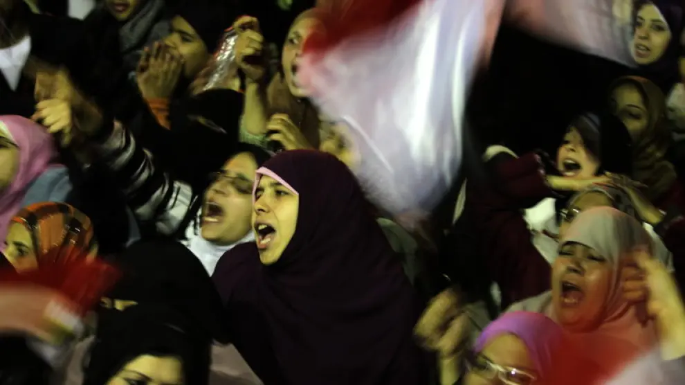Los egipcios se lamentaban durante el discurso de Mubarak