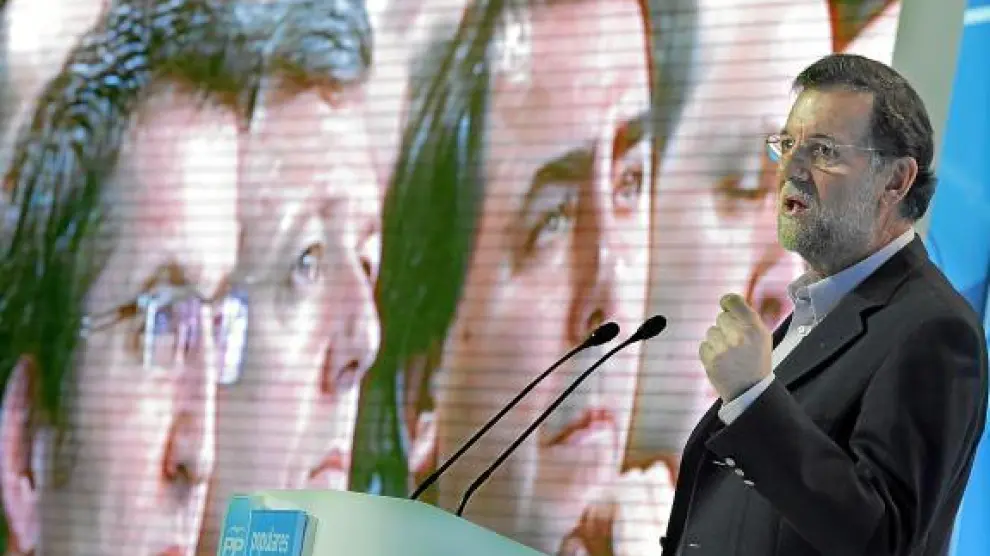 El presidente del PP, Mariano Rajoy, en la clausura de la convención de los populares gallegos.