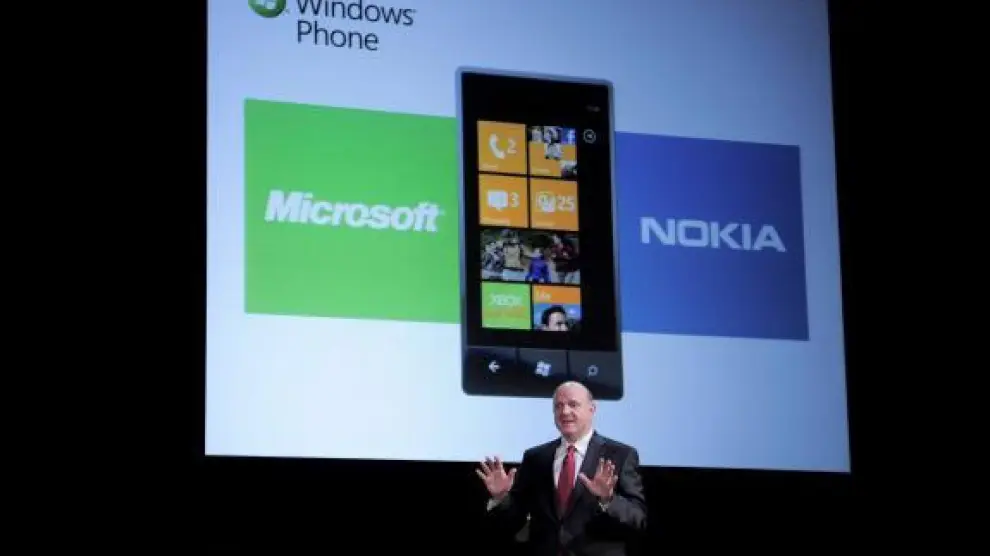 El presidente de Microsoft, Steve Ballmer, durante la conferencia que pronunció en Barcelona.