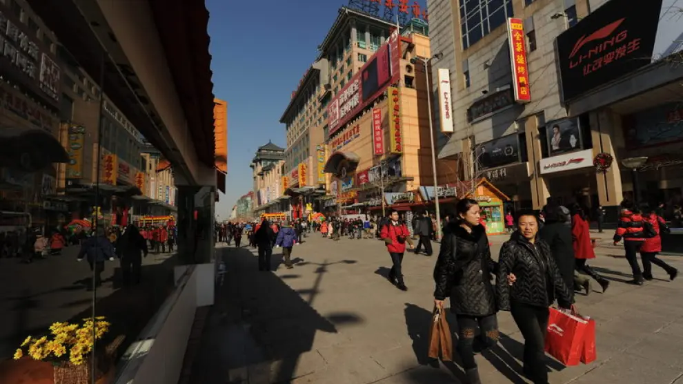 Compradores chinos en Pekín.