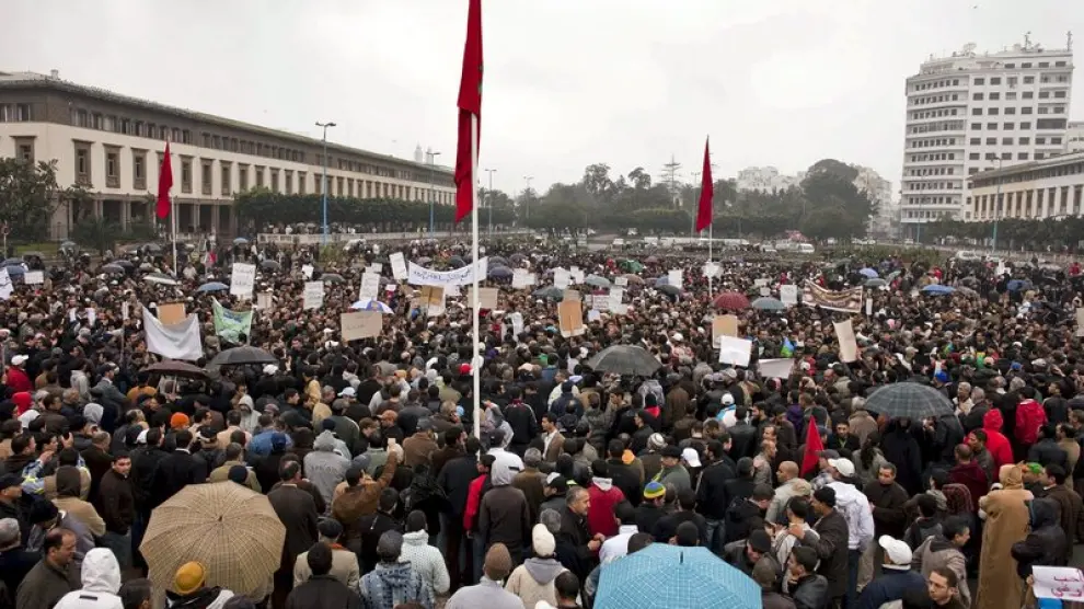 Miles de manifestantes salieron a la calle en Casablanca