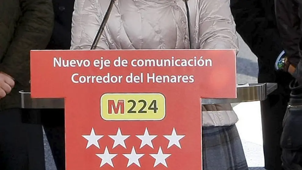 Esperanza Aguirre durante la comparecencia en la que ha anunciado su enfermedad.