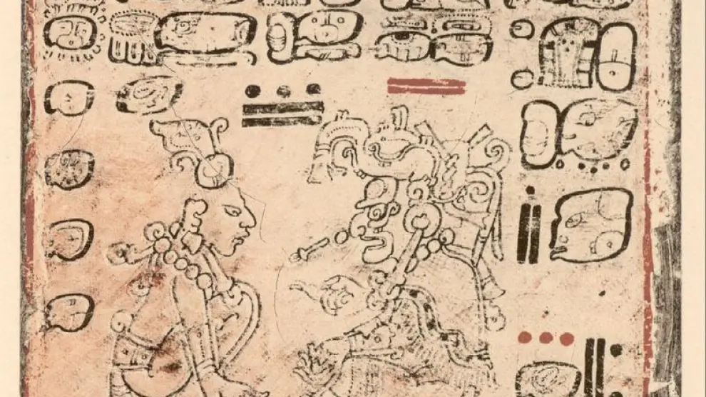 Detalle del documento descifrado, el llamado Código Maya de Dresde