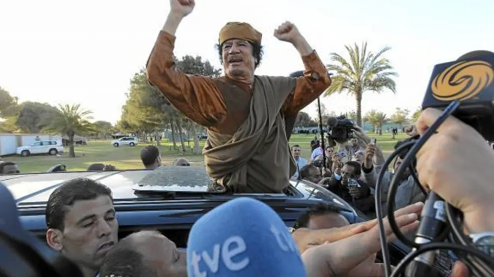 Gadafi en los inicios del conflicto.