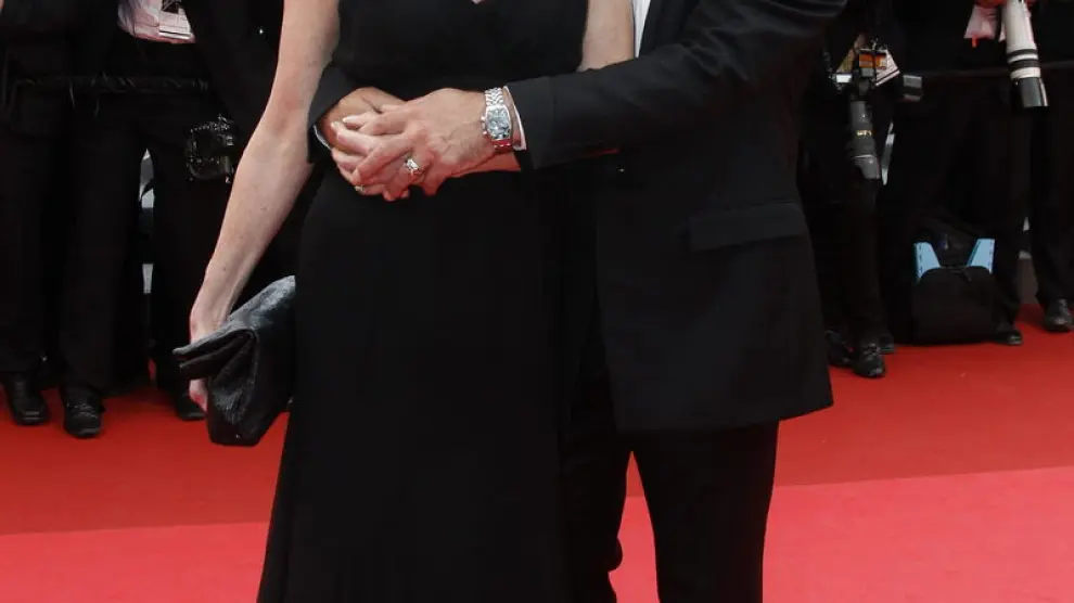 El actor español Antonio Banderas y su esposa Melanie Griffith a su llegada a Cannes