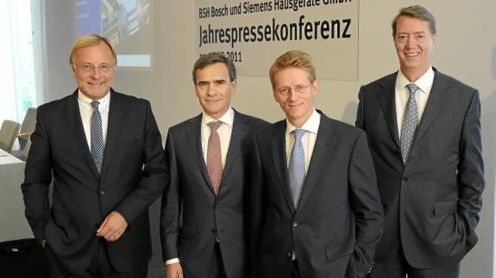 De izquierda a derecha, Winfried Seitz, Jean Dufour, Kurt-Ludwig Gutberlet y Johannes Närger, ayer.
