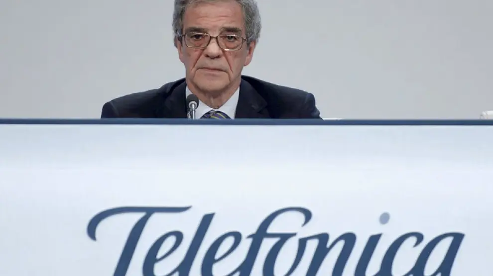 El presidente de Telefónica, en una junta de accionistas.