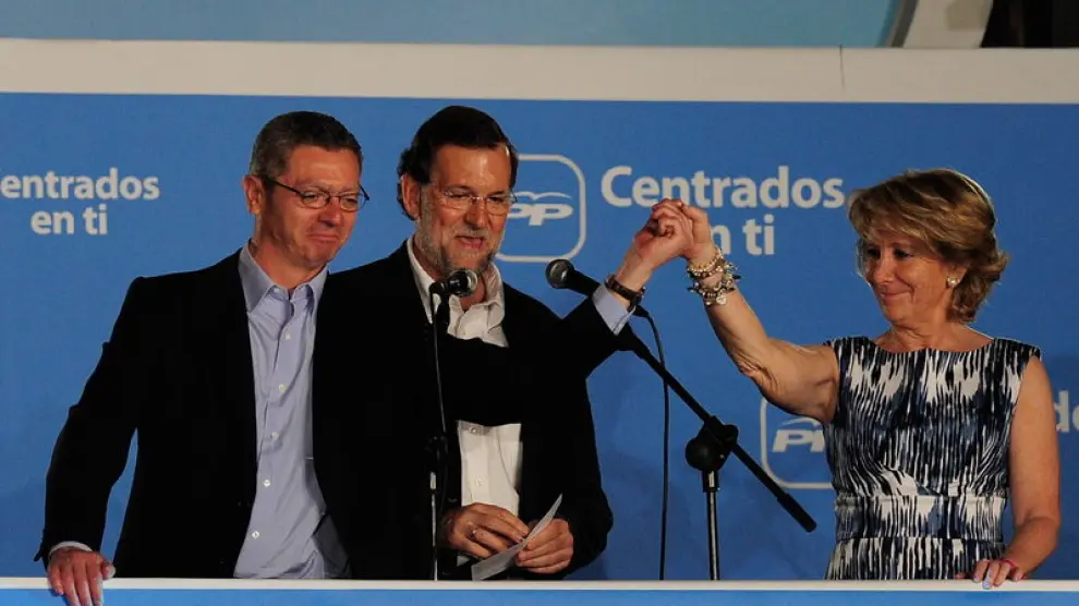 Gallarón, Rajoy y Aguirre en una imagen de archivo.