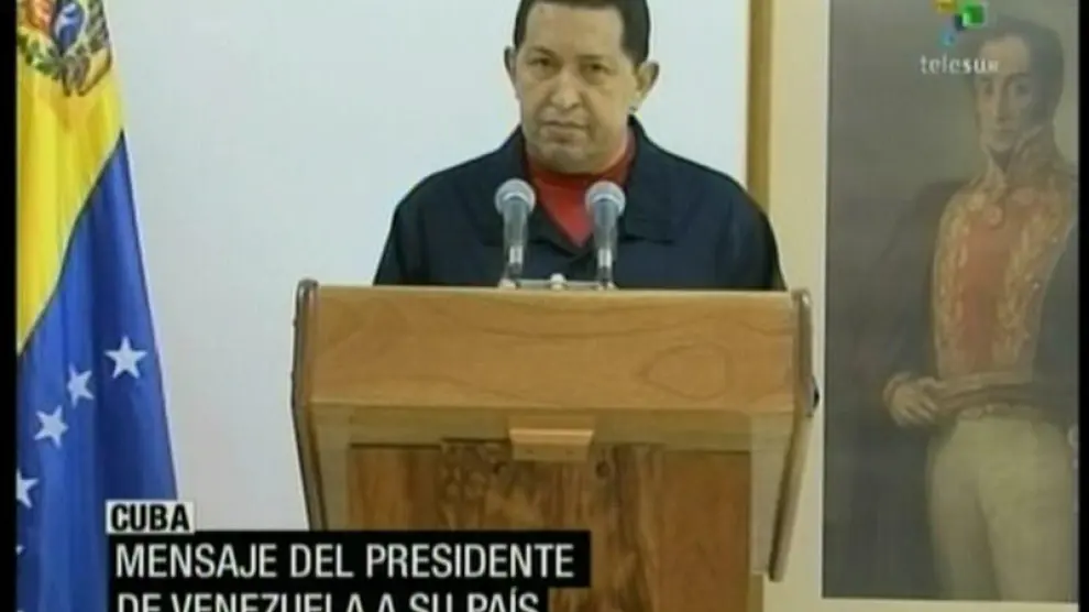 El presidente Chávez en su intervención en la televisión