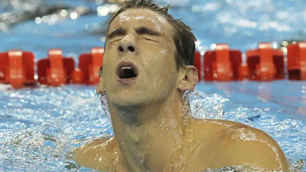 Michael Phelps, al acabar la prueba de 200 metros libres en los Mundiales de Natación