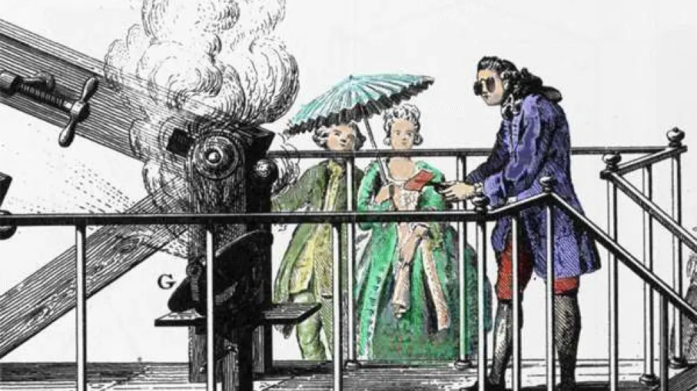 Lavoisier realizando un experimento de combustión