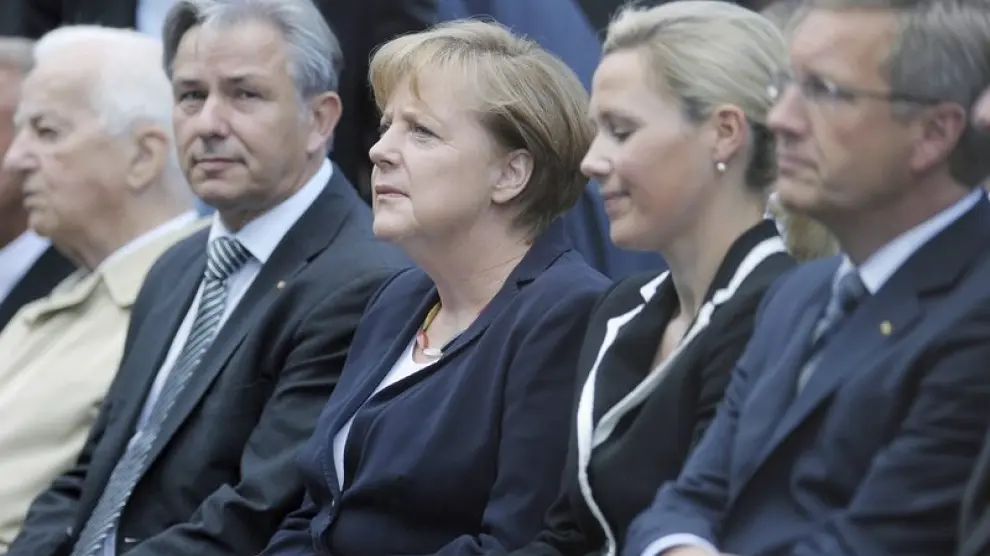La canciller Angela Merkel y el presidente Christian Wulff