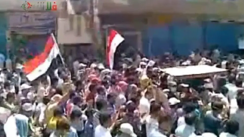 Imagen de youtube de las protestas en Latakia