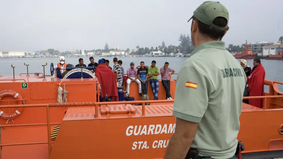 Llegada al puerto de Motril de inmigrantes rescatados, en una imagen de archivo