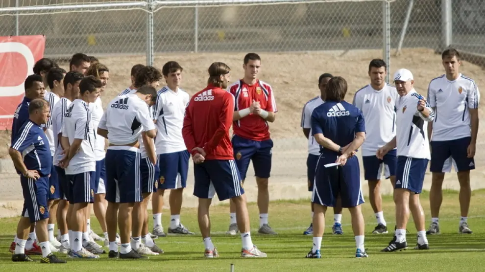 El Real Zaragoza, en un entrenamiento