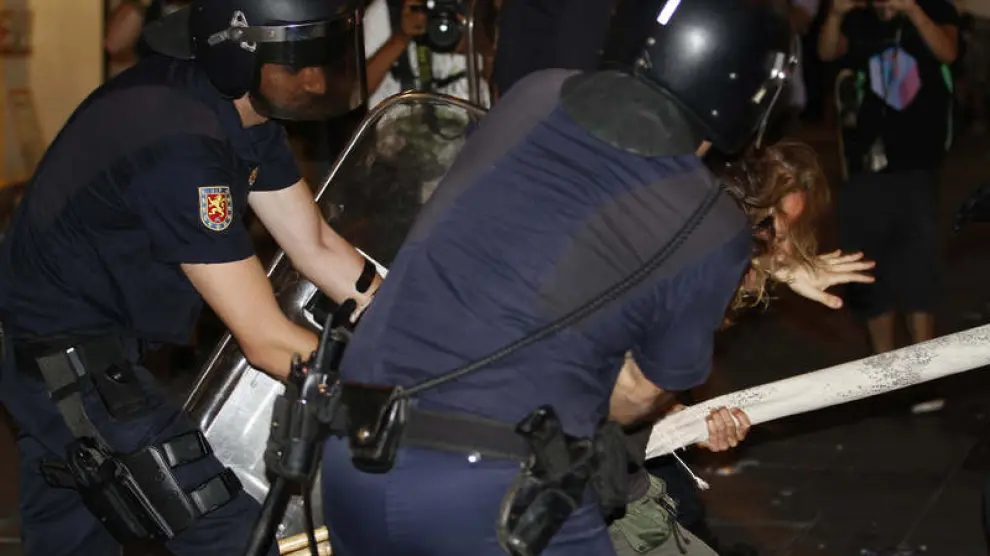 Carga policial en la Puerta del Sol de Madrid